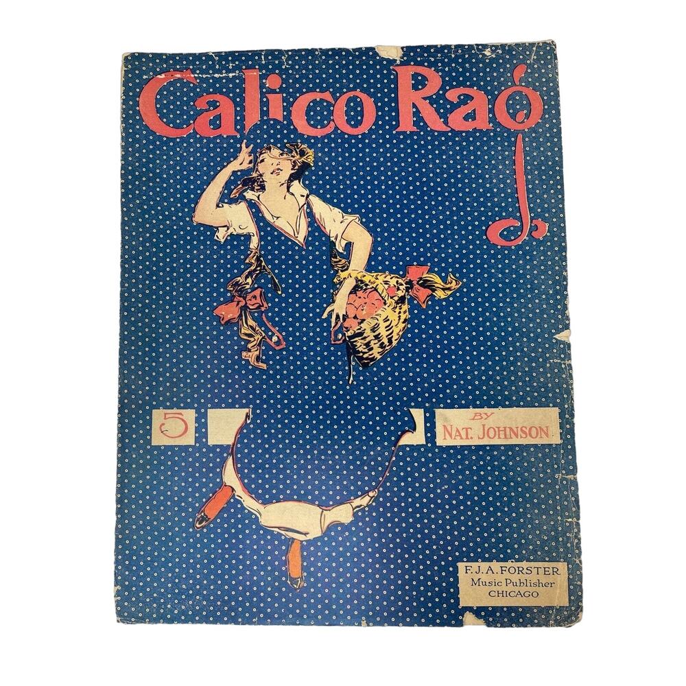 1914 Calico Rag Sheet‎ Music by Nat Johnson